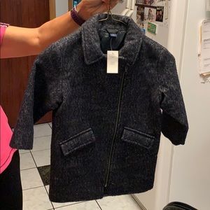 Girls 3 year old navy wool zip coat.